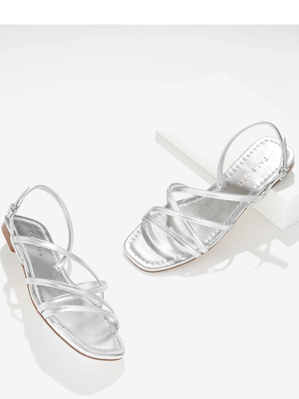New Talbots LIANA STRAPPY METALLIC NAPPA SANDALS